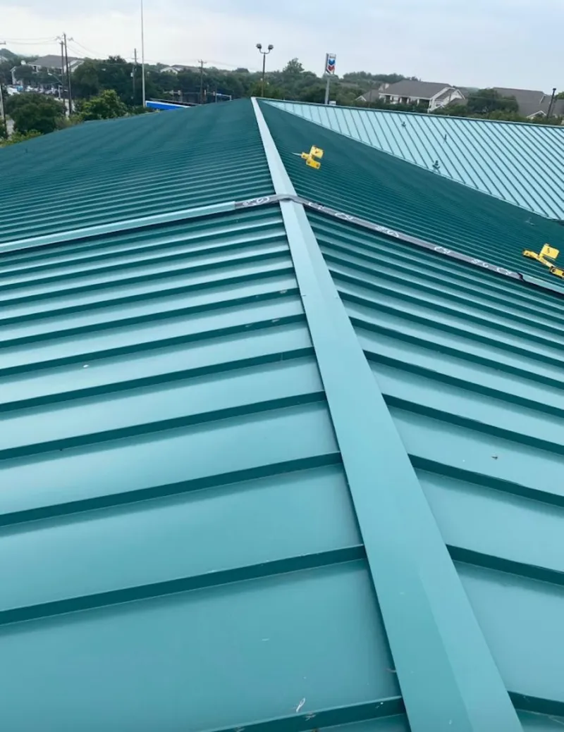 Green commercial metal roof ridge and valley for Metal Roof Repair in Reidsville